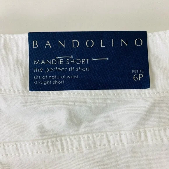 NWT Bandolino Women's Mandie Short, Size 6 P, Perfect Fit Shorts Stretch White - Picture 5 of 10